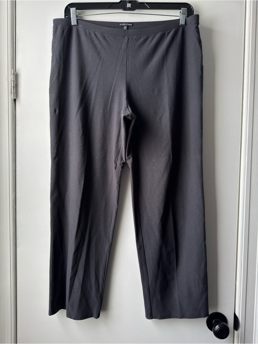 Eileen Fisher Dark Gray Straight-Leg Ponte Pull-On Pants